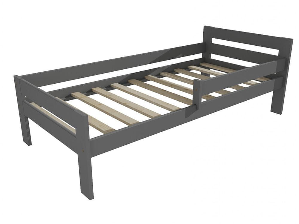 eoshop Detská posteľ M 009 NEW* so zábranou (Rozmer: 80 x 160 cm, Farba dreva: farba sivá)